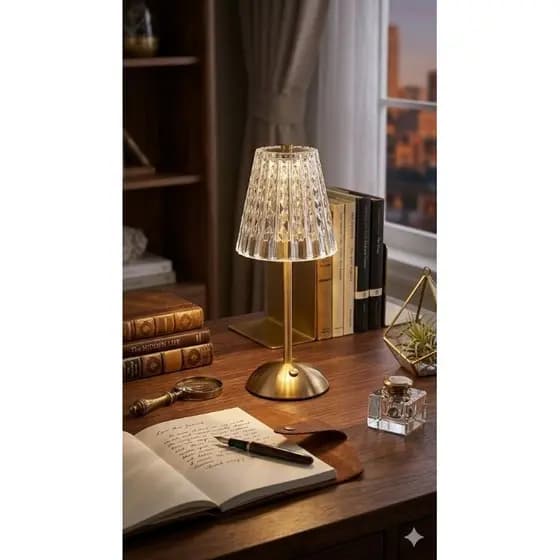 Luminária de mesa com sensor de toque LED, luminária de mesa decorativa, luminária de quarto sem fio, 3 cores