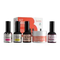 Kit Blindagem Molde F1(SEM TPO)Beltrat para Alongamento de Unhas em Gel + Gel Construtor Nude Rose 14g