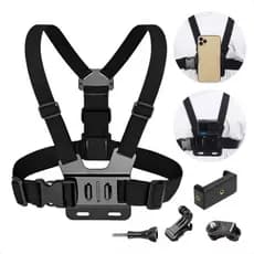 Suporte de Peito Para Celular e Gopro Peitoral Peito ajustável Câmera Esportivo Moto Bike