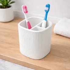 Porta Escovas com Divisórias Organizador de Banheiro para Pasta de Dente Compacto