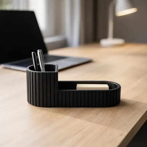 Organizador Porta Caneta e Objetos de Mesa Ripado Escritório Moderno Multiuso