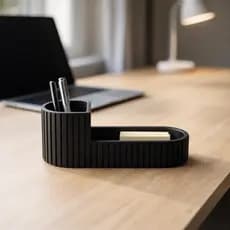 Organizador Porta Caneta e Objetos de Mesa Ripado Escritório Moderno Multiuso