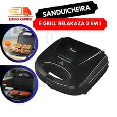 Sanduicheira E Grill 2 em 1 Para Pão Lanches Misto Quente E Grelhar Steak Frango Hamburguer 110v