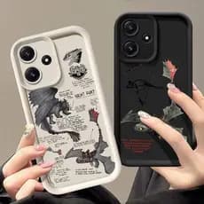 Capinha Capa de silicone Anti-impacto Pequeno Dragão Preto para Samsung  A54 S20 S21 S22 S23 S24 FE ULTRA