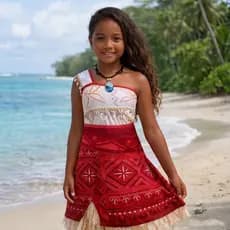 Vestido Infantil Luxo Fantasia Menina Princesa Moana