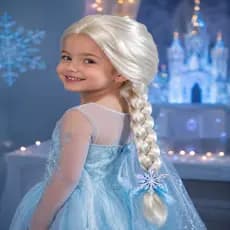Peruca Cosplay Elza Frozen Para Festa Fantasia Infantil Adulto Trança
