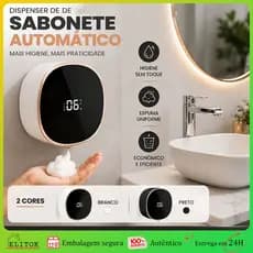 Dispensador de Sabão Automático  280MLRecarregável Sensor Infravermelho — Montagem em Parede