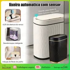 8 Litros lixeira automatica com sensor De Luxo Banheiro Cozinha e Sala Com Tampa sem Toque Automática