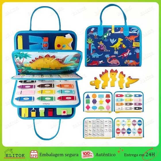 Quadro de Aprendizagem em Feltro  Dinossauro  Quadro Educativo Colorido para a Primeira Infância
