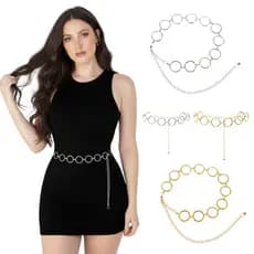 Cinto de corrente, corrente de cintura Argola moda feminina simples e versátil envio imediato