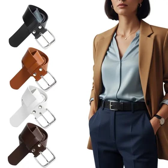 Kit 4 Cintos Com Fivela Prata – Estilo, Elegância e Versatilidade