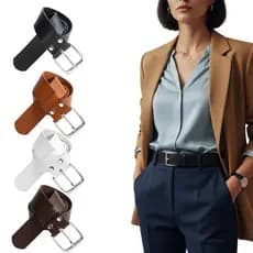 Kit 4 Cintos Com Fivela Prata – Estilo, Elegância e Versatilidade