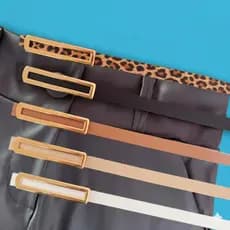 Kit 5 Cintos Femininos Fivela Dourada Retangular – Elegância e Versatilidade