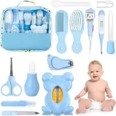 Kit 13 Higiene Cuidado Bebê Recém Nascido Essencial 13 Peças Cuidados Com O Bebê Recém Cortador Escova Cabelo Unha Pente