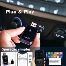 Adaptador Sem Fio 2 em 1 Compatível com iOS e Android Conexão Automática via WiFi Fácil Plug & Play.