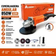 Esmerilhadeira Angular 850W 220V 115mm com 6 Velocidades Ajustáveis - 11000RPM para Corte e Desbaste