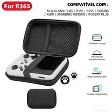 Case Armazenamento Para Console Portátil R36S / R35S Anbernic RG35XX Miyoo Mini Plus - Estojo bolsa capa de proteção