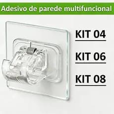Kit 8/6/4 Gancho Suporte Parede Autoadesivo Sem Furos Para Barra Cortina Toalha Banheiro Cozinha