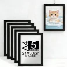 Kit 5 Molduras Quadros Certificados Acetato 21x30cm A4