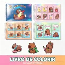 Livrinho de Colorir e Atividades Urso Fofo Capa Dura Grosso 48 Folhas Premium