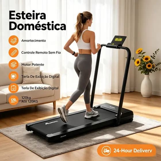 Esteira Ergométrica Compacta Walking Pad Controle Remoto Caminhada Residencial 100kg (110V/220V)