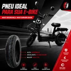 Pneu Aro 10 Perfil 14 Scooter Elétrica Bike Elétrica Sem Câmara Reforçado Tubeless