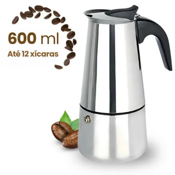 Cafeteira Italiana Aço Inox 4/6/9/12 Xícaras Café Expresso