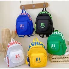 Mochila Infantil Moderna Com Letras De Cor Sólida, Mochila De Lazer Com Padrão Número 21 Para Crianças, Jardim De Infânc