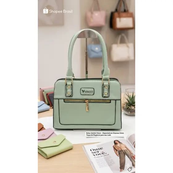 bolsas de ombro linda e espaçosa modelo novo Bolsa Satchel Vincci - Item 001