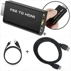 Adaptador Ps2 Conversor Vídeo Audio Av Para Hdmi + Cabo Hdmi Tv Monitor
