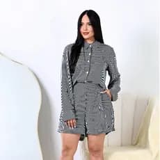 Conjunto Feminino 2 peças Camisa Shorts com Forro