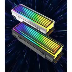 Dissipador De Calor SSD M.2 NVMe 2280 ARGB 5V 3 Pinos Efeito Infinito Led Alumínio Aura Sync