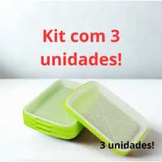 Kit com 3 Bandejas Duplas Germinação Sementes Microverdes Microgreens Cultivo Horta Caseira Broto