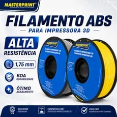 Filamento 3D Masterprint ABS Impressora 1.75mm Rolo 1kg - Várias Cores - Alta Resistência Premium