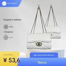 Bolsa feminina de grande capacidade, nova bolsa de ombro com corrente de diamante da moda