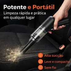 Mini Aspirador de Pó Portátil Automotivo Sem Fio Recarregável Alta Sucção Para Carro