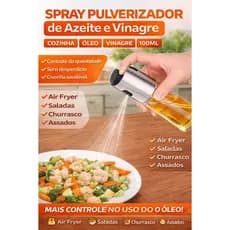Spray Pulverizador de Azeite e Óleo 100ml Vidro Premium Spray de Cozinha