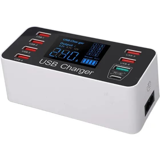 Carregador Usb Rápido Com Porta Qc3.0 40w Estação De Carrega