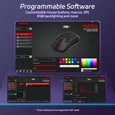 Mouse Gamer Redragon Hana Rgb Preto Sensor Paw3104 7200 Dpi Preto