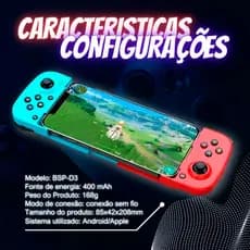 Controle Gamepad Bluetooth 5.0 P/ Celular Android Ios Bsp-d3