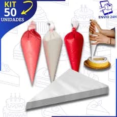 Kit 50 Saco De Confeitar Profissional Descartável GRANDE Confeiteiro Confeitar Bolo Doces Cupcake