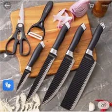 Jogo kit 6 peças Facas Descascador Tesoura Profissional Cozinha Gourmet Faca de Churrasco...