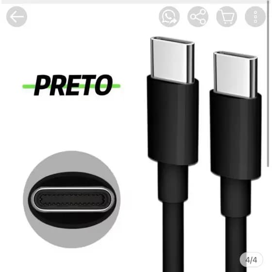 Cabo Tipo C- Tipo C Dois Lados Para Cabo De Carga Rápida Cabo