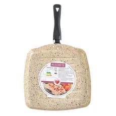Frigideira Colore Grill Bistequeira 24cm Quadrada Bege Stone antiaderente não gruda