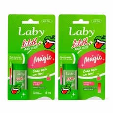 Kit c/ 2 Lip Oil Magic Maçã Verde Laby Bala Lilith Laby pH 4ml Reage PH da Boca - ENVIO RÁPIDO 24H