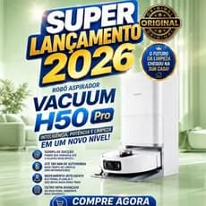 Robô Aspirador Vacuum H50 Pro Mop Giratório Lavagem automática /Estação autolimpante + Poder de Sucção de 15.000Pa.