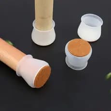 PROTETOR DE SILICONE C FELTRO PEZINHO P CADEIRA MESA PÉ REDONDO OU QUADRADO SEM RUIDOS UNIVERSAL