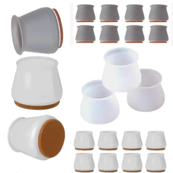 PROTETOR DE SILICONE COM FELTRO FLEXIVEL PEZINHO P CADEIRA MESA E MOVEIS COZINHA PÉ REDONDO QUADRADO