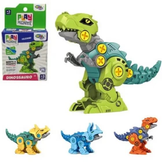 Dinossauro ROBO Brinquedo Infantil Monta Desmonta Parafusos Chave EDUCATIVO COLECIONAVEL 27PÇS 12CM