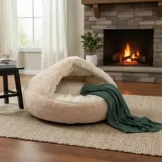 CAMINHA PET NUVEM COBERTA plush CAMA FECHADA CASINHA TOCA FORMATO DONUT COM COBERTURA REDONDA CASA